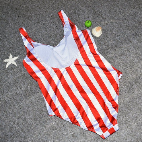 Купальник в полоску суцільний жіночий червоно-білий Київ - фото 5