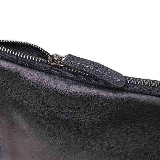 Сумка на плече для чоловіків із міцної зернистої шкіри Shvigel 23152 Чорний Київ