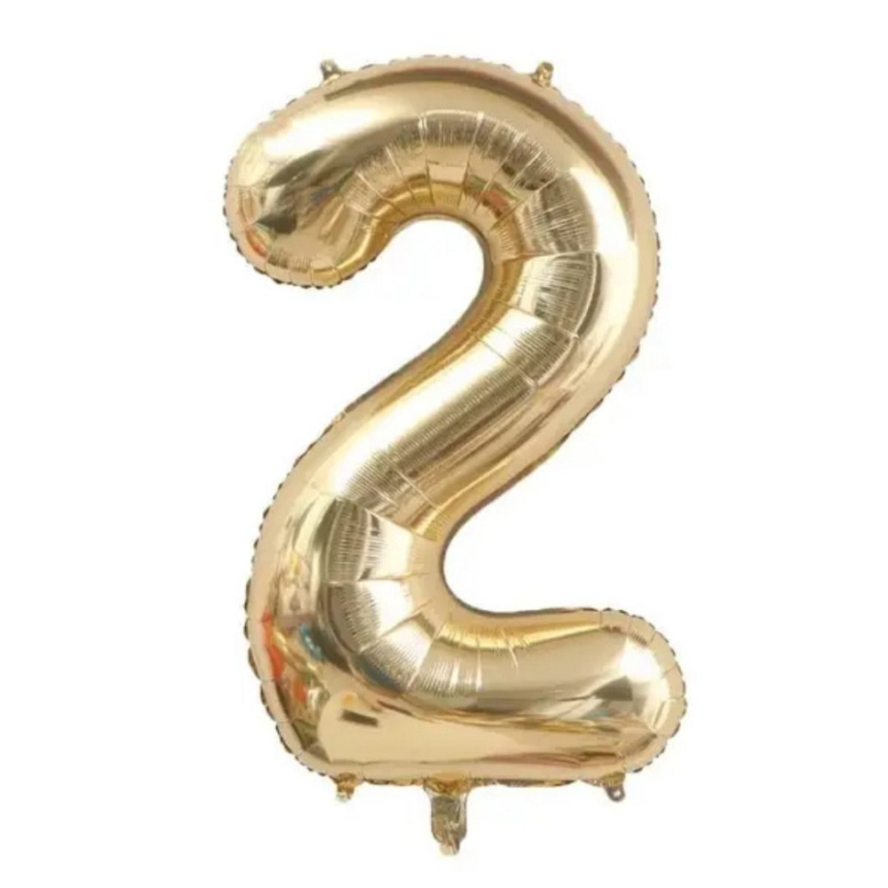 Цифра фольгированная 2 белое золото 80см Киев - изображение 1