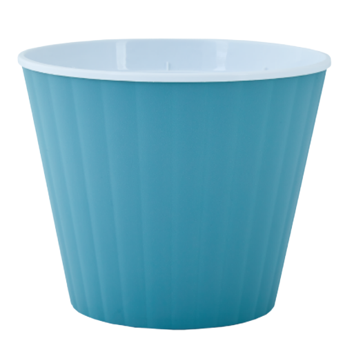 Вазон Ібіс з подвійним дном 17,9*14,7см сизо-блакитний/білий Алеана Житомир