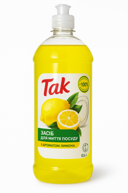 Средство для мытья посуды ТМ ТАК Лимон, 0.5 л Киев - изображение 1