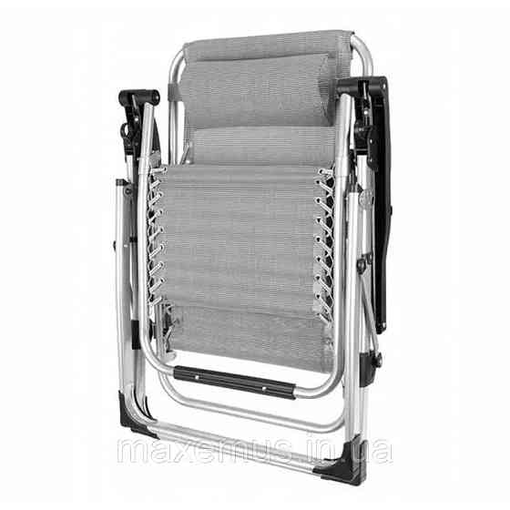 Раскладное кресло шезлонг туристический Bonro BG-007 серый Садовый лежак пляжный шезлонг Мостиска