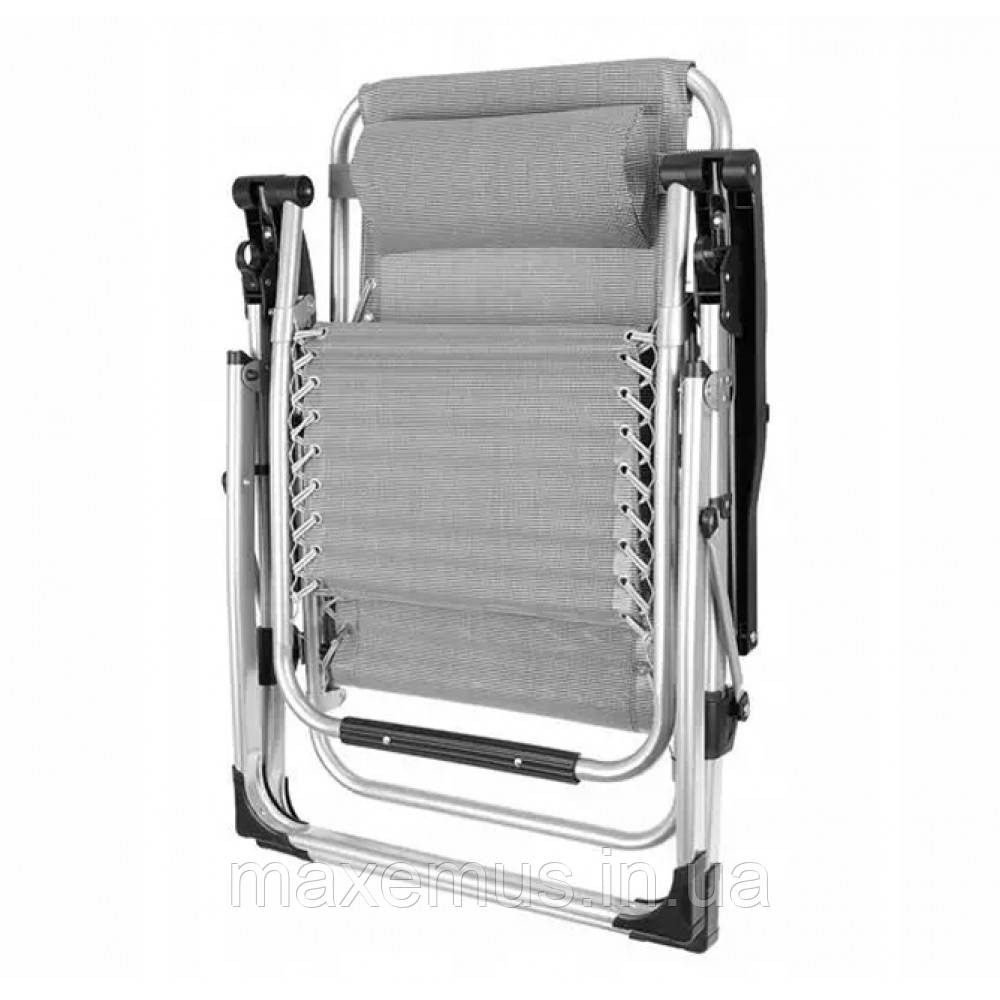 Раскладное кресло шезлонг туристический Bonro BG-007 серый Садовый лежак пляжный шезлонг Мостиська - фото 4