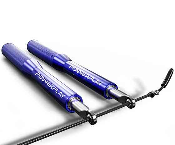 Скакалка швидкісна на підшипниках алюмінієва PowerPlay 4207 Elite Jump Rope Синя (3m.) Каменское