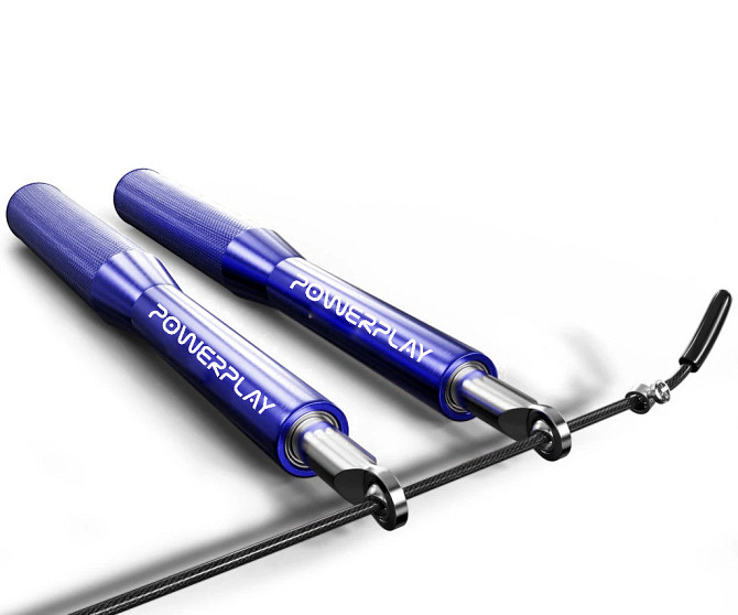 Скакалка швидкісна на підшипниках алюмінієва PowerPlay 4207 Elite Jump Rope Синя (3m.) Кам'янське - фото 2