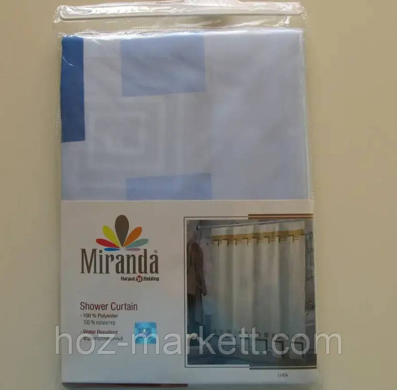 Шторка для душа Miranda Lykia голубая 180 х 200 см Харьков - изображение 6