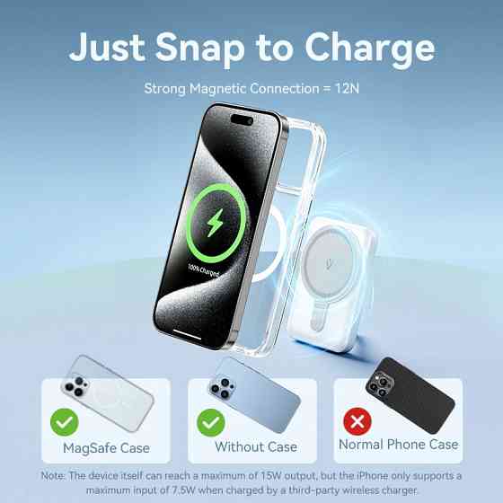 УМБ Vention Magnetic Wireless 5000mAh 20W PD, 1xUSB-C, QI-15W Pink Вінниця