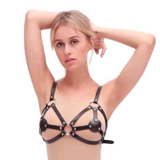 Лиф из кожаных ремешков - Черный – Садо-мазо Винница