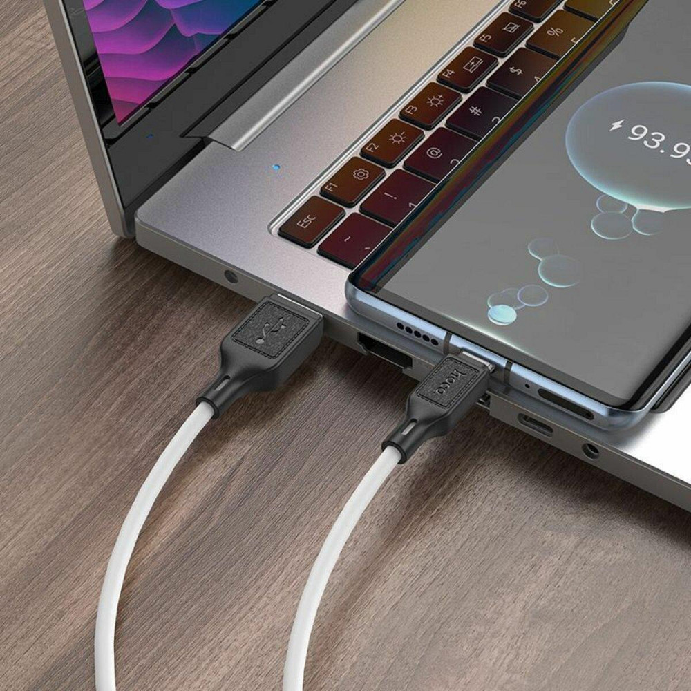 Кабель HOCO X90 Cool silicone живлення та передачі даних - Type-C, колір білий 6931474788450 Одеса - фото 3