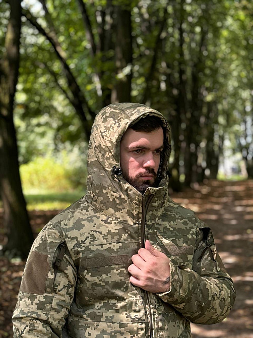Тактична зимова водонепроникна куртка CallDragon піксель ММ-14  напідкладці Omni-Heat з капюшоном WAR Львів - фото 10