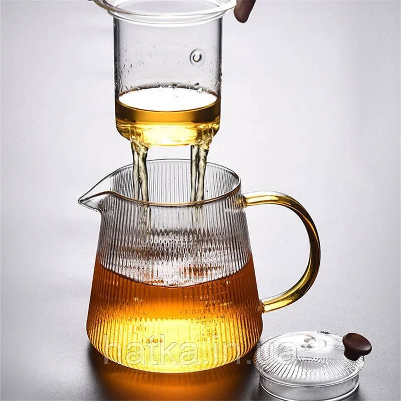 Чайник заварювальний скляний Olens "Чарлі" 950 мл скляне сито для дому та ресторану Київ - фото 3