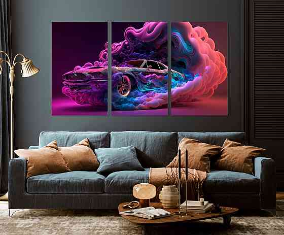 Модульна картина у вітальню/ спальню  Машина     ART-118_3A 100х150 см Київ