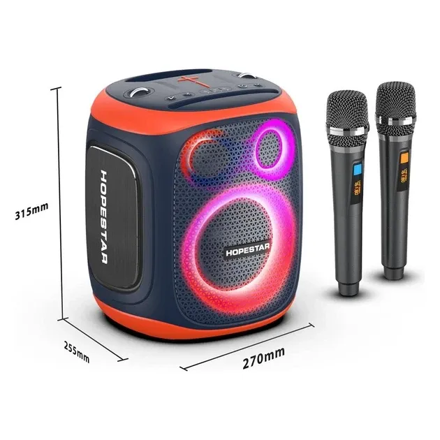 Портативна Bluetooth колонка Hopestar Party 130 із 2 мікрофонами, караоке, USB/TF, AUX, потужний звук Одеса - фото 4