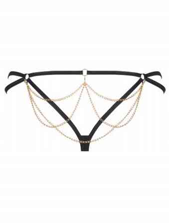 Трусики стринги с цепочками Obsessive Pantheria thong black S/M Sex Aura Киев