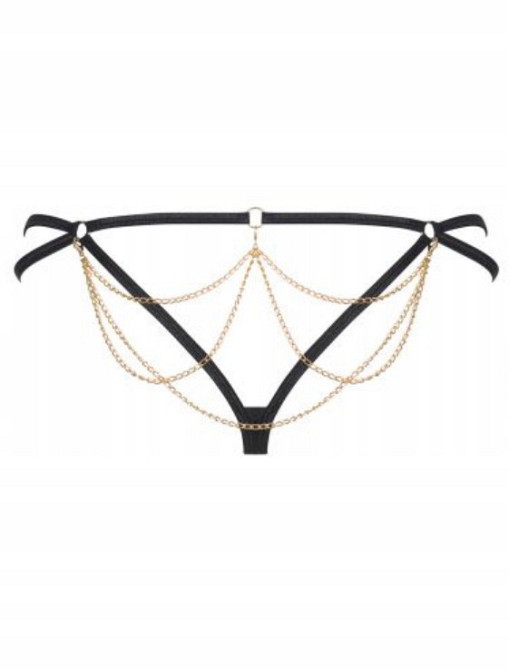 Трусики стринги с цепочками Obsessive Pantheria thong black S/M Sex Aura Киев - изображение 6
