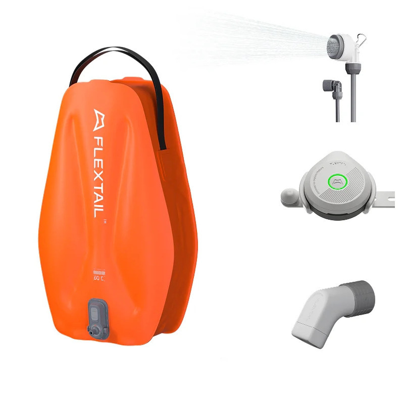Душ із ємністю для води та насосом Flextail Tiny Shower Bag 20 л Жовтогарячий Вінниця - фото 1