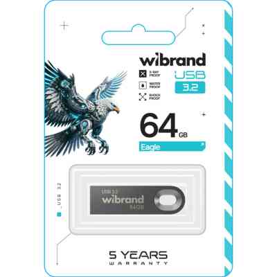 USB флеш накопичувач Wibrand 64GB Eagle Grey USB 3.2 (WI3.2/EA64U10G) Вінниця
