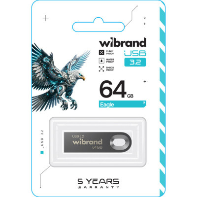 USB флеш накопитель Wibrand 64GB Eagle Grey USB 3.2 (WI3.2/EA64U10G) Винница - изображение 2