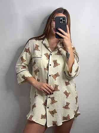 Жіноча муслінова нічна сорочка Ведмедики XS-S Харків