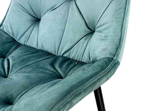 Стілець Прадо чорний/ велюр аквамарин Київ