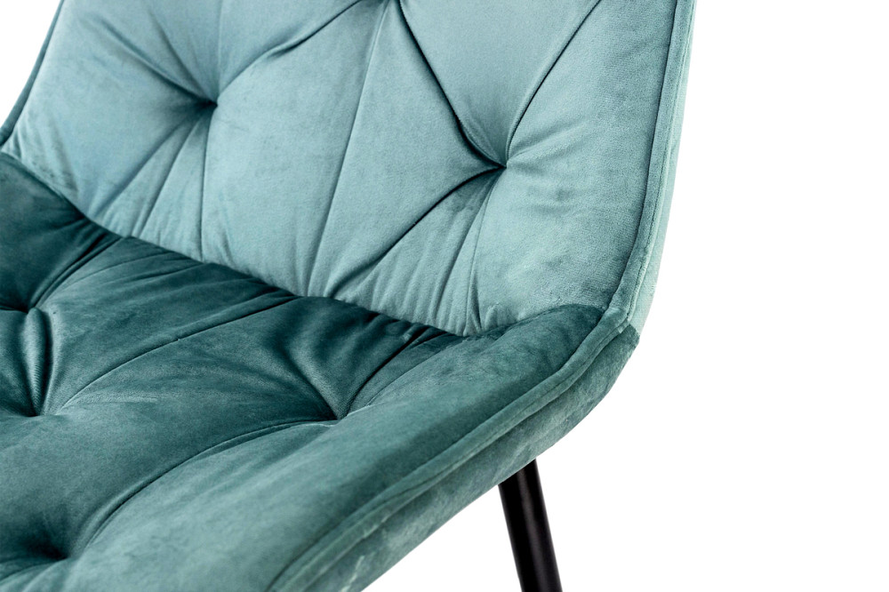 Стілець Прадо чорний/ велюр аквамарин Київ - фото 1