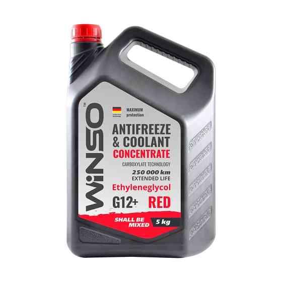 Антифриз Winso Antifreeze & Coolant Red G12+ червоний концентрат 5кг Львів