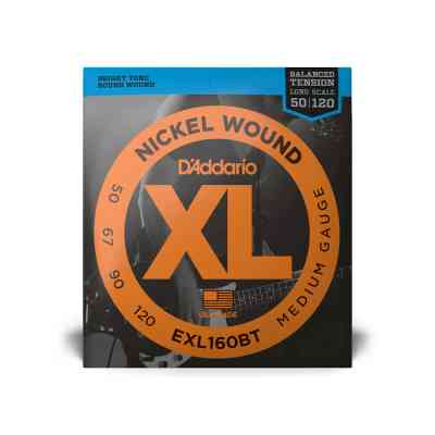 Струны для гитары D'Addario XL Nickel Wound Balanced Tension Bass Medium (50-120) (EXL160BT) Винница