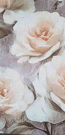 Обои виниловые на флизелине Sintra Adria метровые цветы розы крупные бежевые терракотовые коричневые Киев