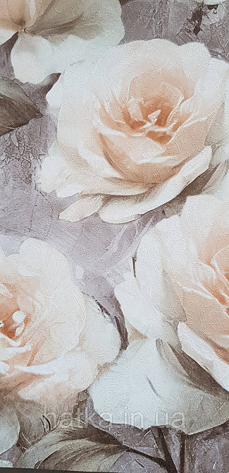Обои виниловые на флизелине Sintra Adria метровые цветы розы крупные бежевые терракотовые коричневые Киев - изображение 2