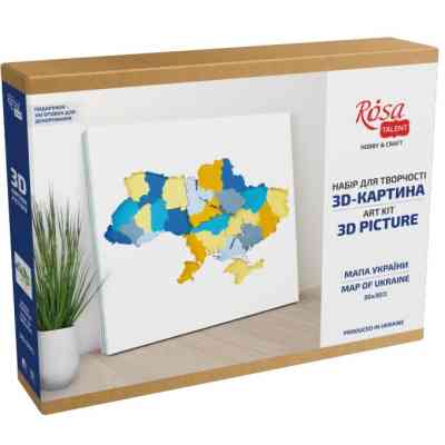 Набор для творчества Rosa Talent Картина 3D Карта Украины ДВП 30х30 см (4823098531531) Винница