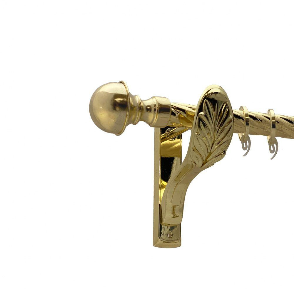 Карниз Orvit Бостон металевий однорядний ретро скручена труба кільце фасонне металеве  Золото 25 мм 240 см Львов - изображение 1