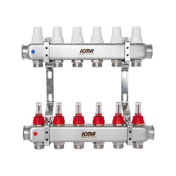 Колектор із витратами (неірж.) 1"х6 Icma № К073 Київ