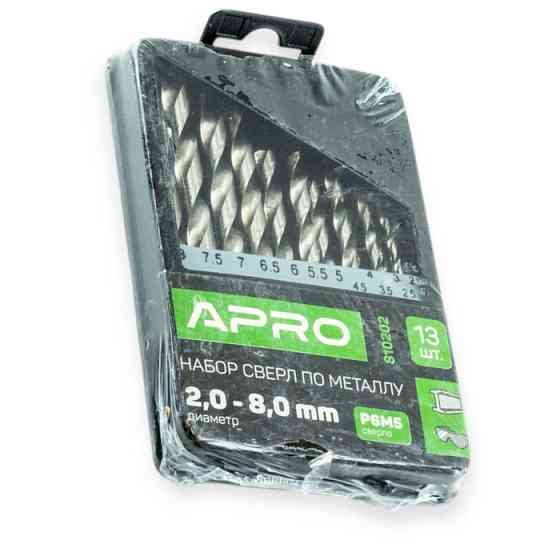 Набір свердел по металу Р6М5 13шт (2,0-8,0 мм) метал. футляр Мукачево