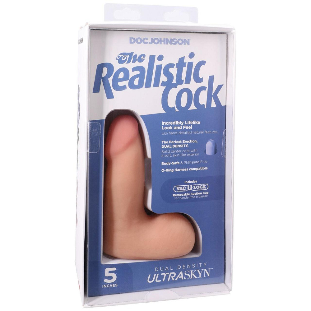 Фалоімітатор Doc Johnson The Realistic Cock ULTRASKYN - 5 Inch with Balls Vanilla Sex Aura Київ - фото 8