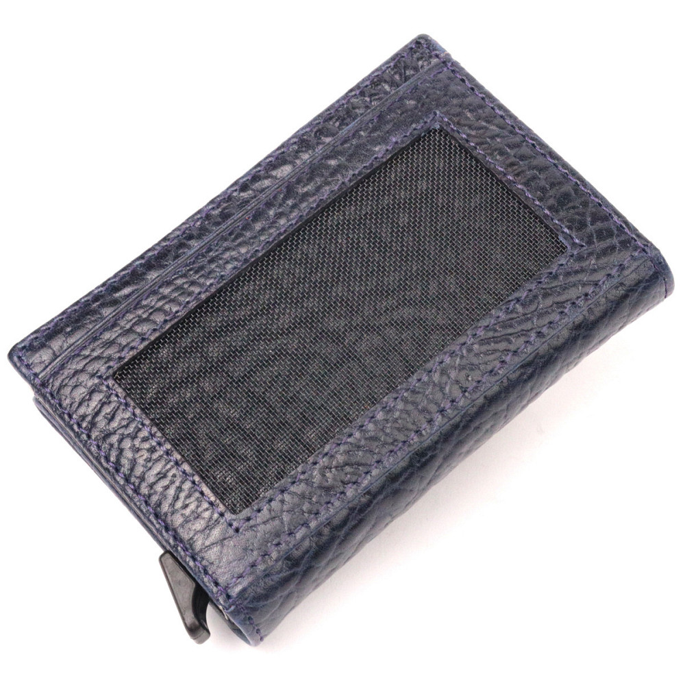 Візитниця із натуральної крупнозернистої шкіри KARYA 20980 Синій Київ - фото 9