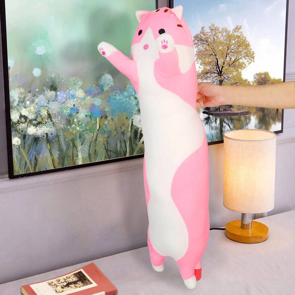 Іграшка подушка Кіт Батон, 90 см, EL-2117-7, Рожевий / М'яка іграшка обіймашка / Дитяча іграшка Котик Київ - фото 9