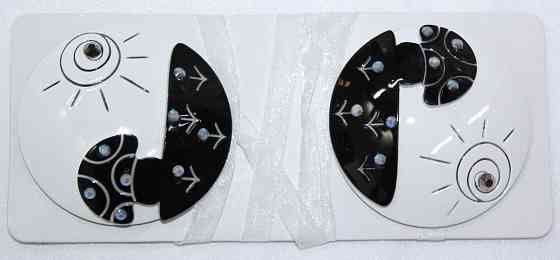 Магніти для штор і гардин (162м) Ксенія набір 2 шт Білий з чорним (81-073) Київ