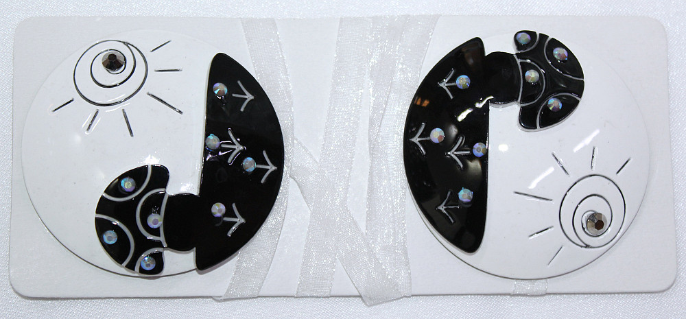 Магніти для штор і гардин (162м) Ксенія набір 2 шт Білий з чорним (81-073) Київ - фото 5