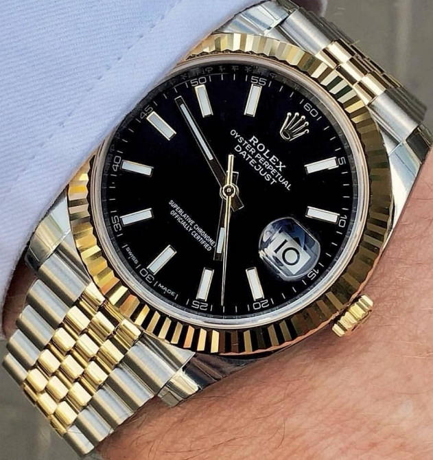 Швейцарський годинник Rolex Datejust Silver Gold Київ - фото 8