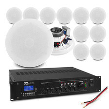 Колонка  Zestaw białych niskoprofilowych głośników sufitowych 12 x 6.5" ESCS6 z wzmacniaczem Київ - фото 1