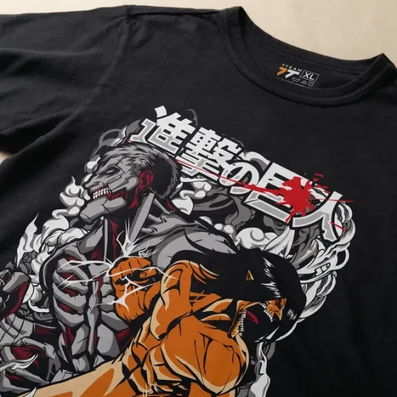 Футболка чоловіча з  принтом Атака Титанов Райнер Брайн и Эрен Егер Розмір 48 Дніпро