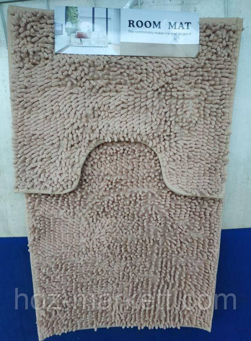 Коврики для ванной и туалета набор ковриков светло-бежевый 90 х 60 см и 60 х 40 см Харьков - изображение 2