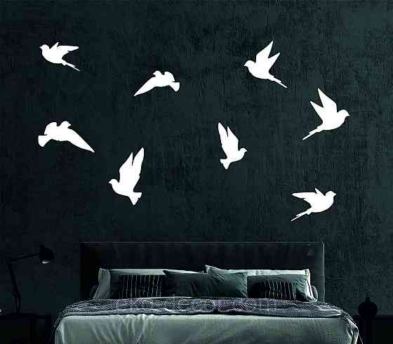 Декоративне настінне Панно «Пташка» Декор на стіну(ціна за 1шт) 30*16 см, Білий Київ