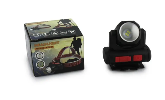 Фонарик налобный аккумуляторный BAILONG BL-2001 1*XPE, 4*SMD (~500Lm), аккумулятор, 2 стороны свечен Киев