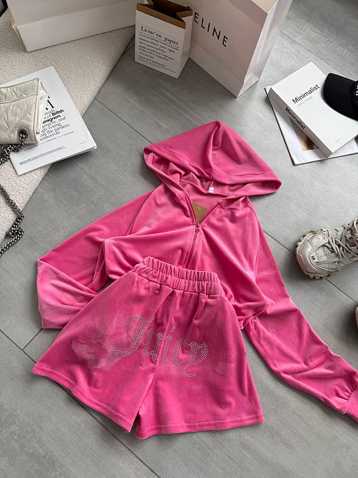 Женский стильный повседневный велюровый костюм Розовый, 44/46 Одесса - изображение 9