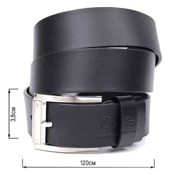 Удобный ремень под джинсы из натуральной кожи GRANDE PELLE 11683 Черный Киев