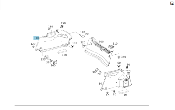 Mercedes-Benz  A1176900141 9E83 Обшивка багажника права бічна CLA C117 Одеса