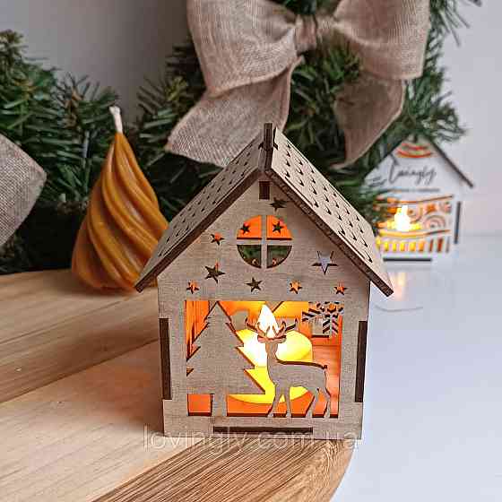 Ялинкова прикраса з LED підсвіткою фанера 10см Ірпінь