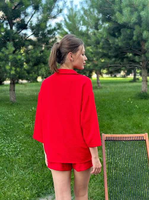 Жіночій костюм з шортами Червоний M Харків - фото 2