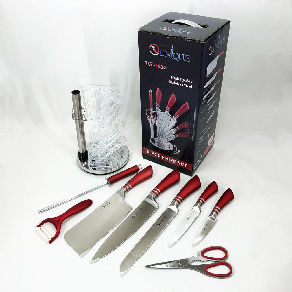 Професійні ножі для домашньої кухні UNIQUE, Набір хороших якісних кухонних ножів, Сталеві кухонні ножі OU-36 Івано-Франківськ - фото 3